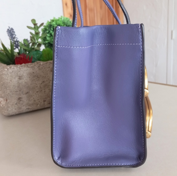 Coach Cashin Carry Tote 22, Double Kisslock, Purple - Picture 13 of 15